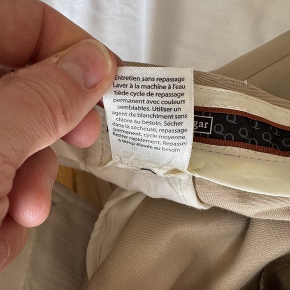 Haggar Mens Chino Casual Dress Pant Beige/Tan Size Tag: 36x30 Flat Front Trouser - Picture 7 of 13